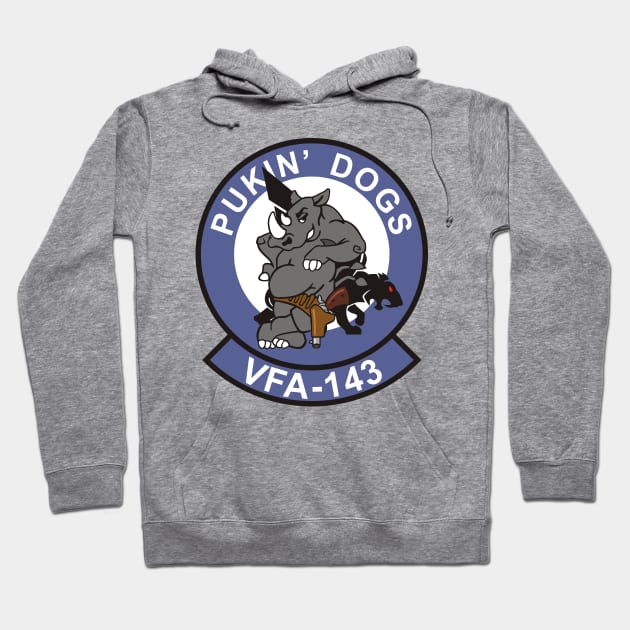 F/A18 Rhino - VFA143 - Pukin' Dogs Hoodie by MBK